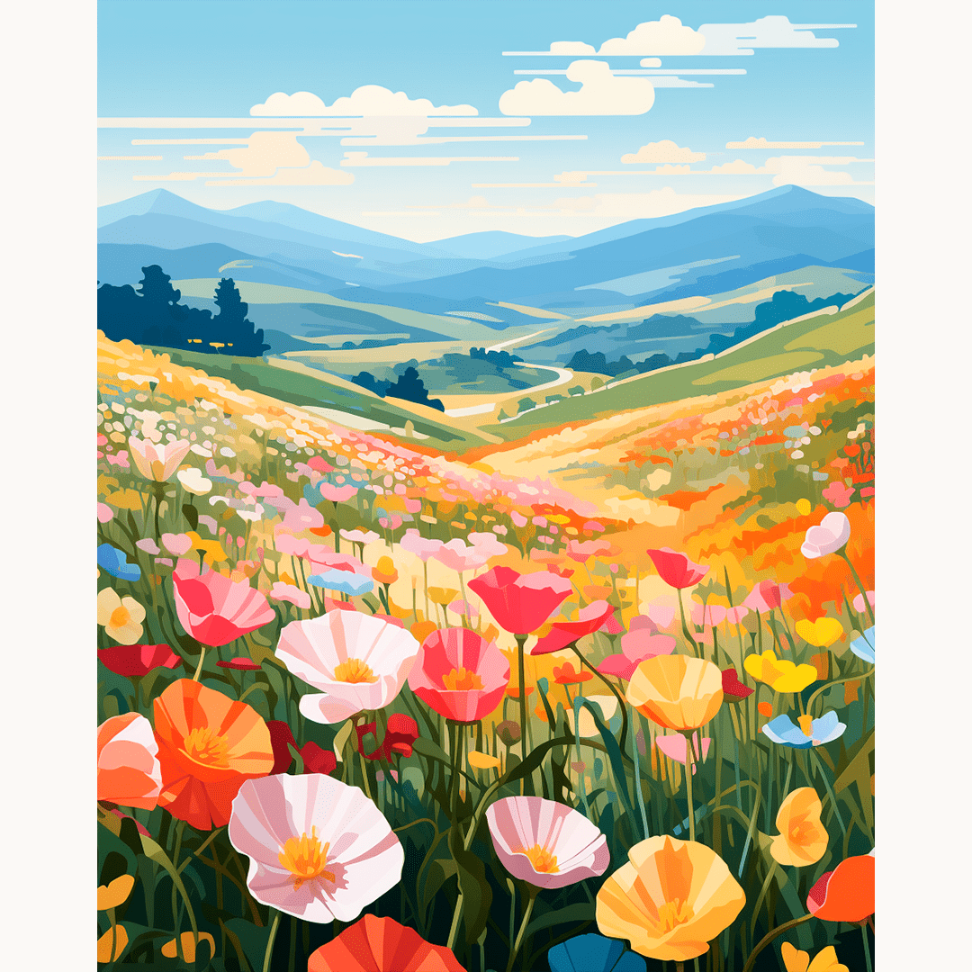 Colored Flower Field